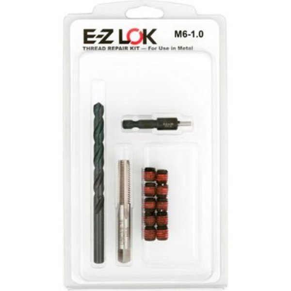 E-Z Lok Thread Repair Kit, Self Locking Thread Inserts, M6-1xM10-1.5, Steel EZ-450-6